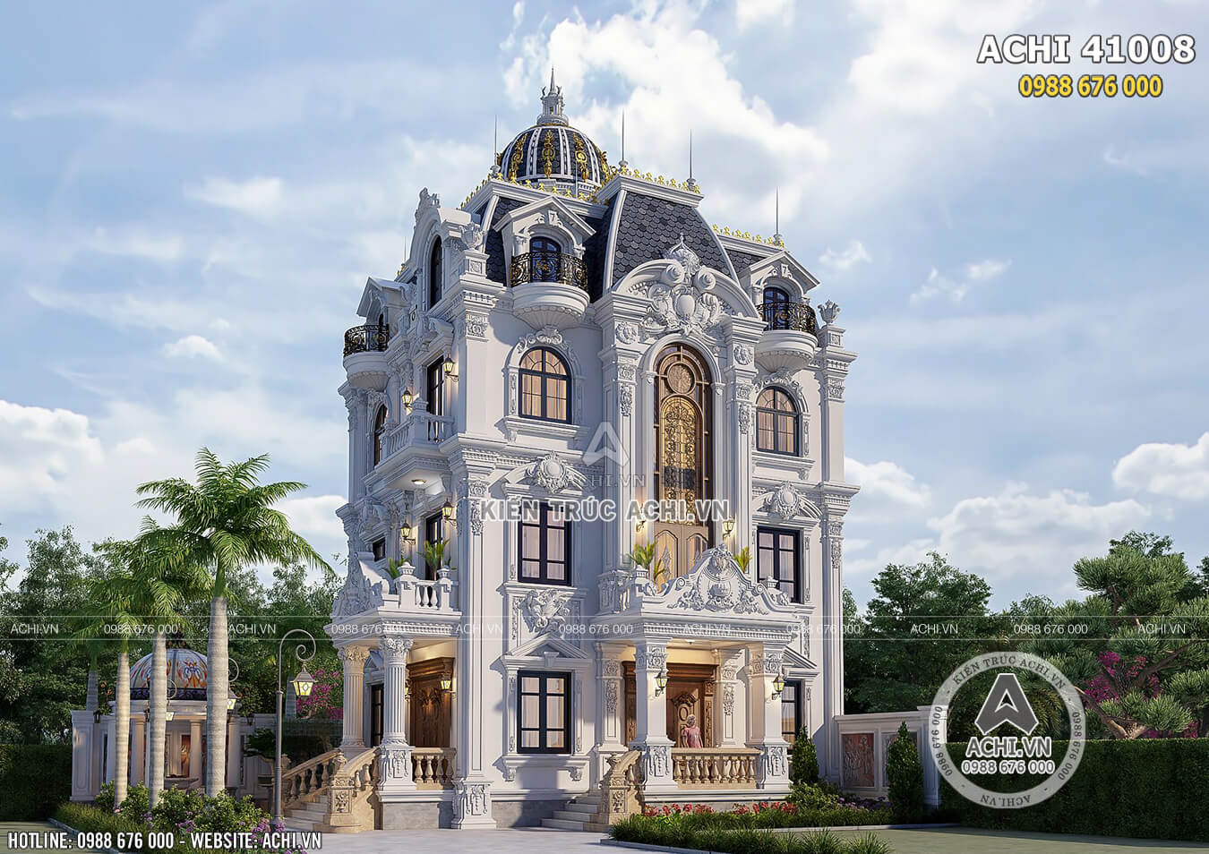 Hình ảnh: Mẫu biệt thự tân cổ điển đẹp tại Quảng Ninh – ACHI 41008