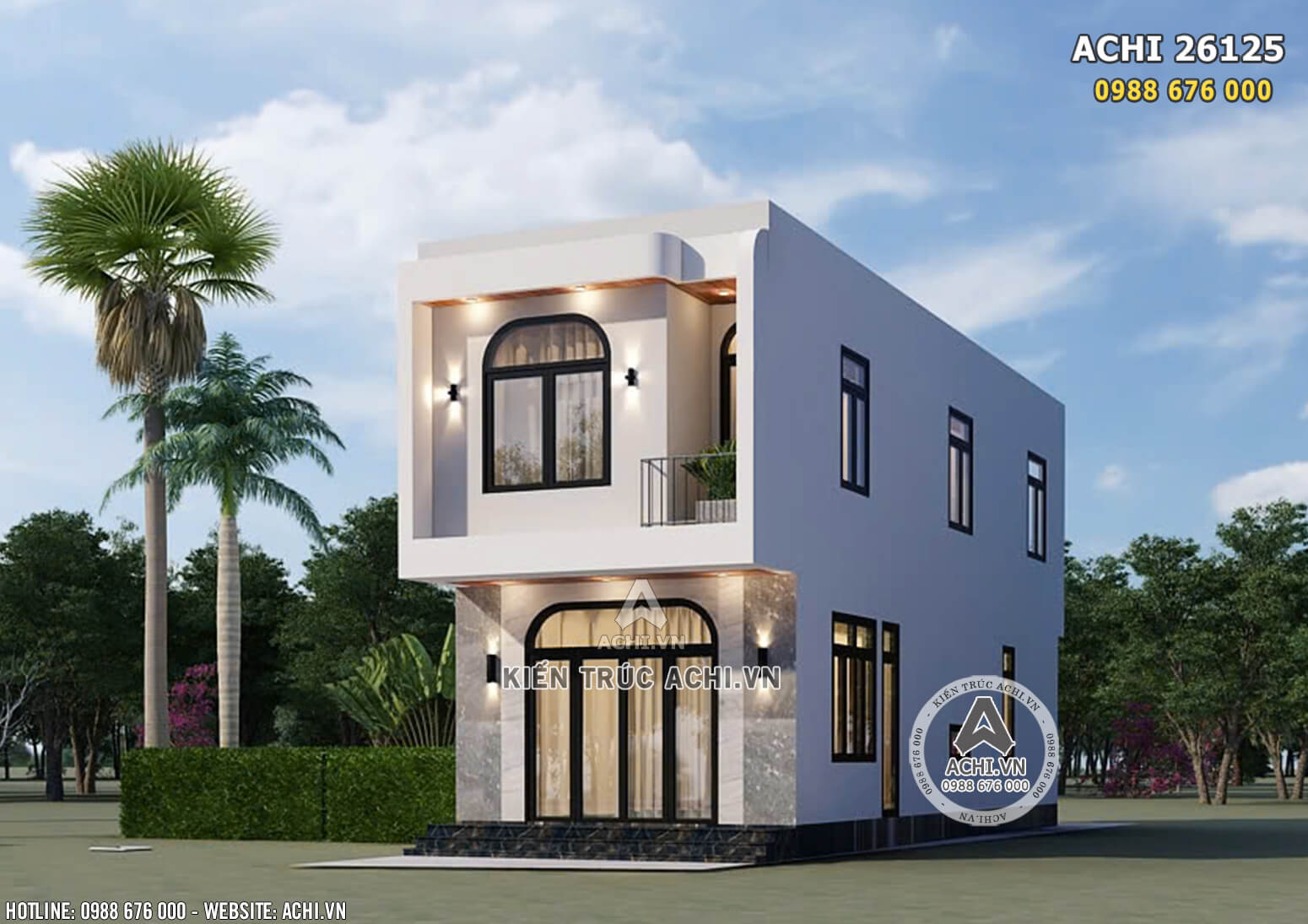 Mẫu nhà ống 2 tầng đẹp 800 triệu - Mã số: ACHI 26125