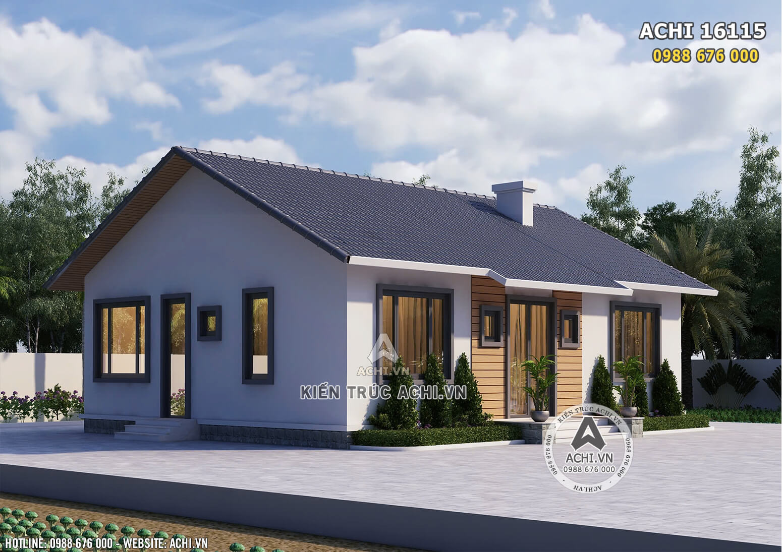 Một góc view đẹp mẫu thiết kế nhà 1 tầng đơn giản 700 triệu