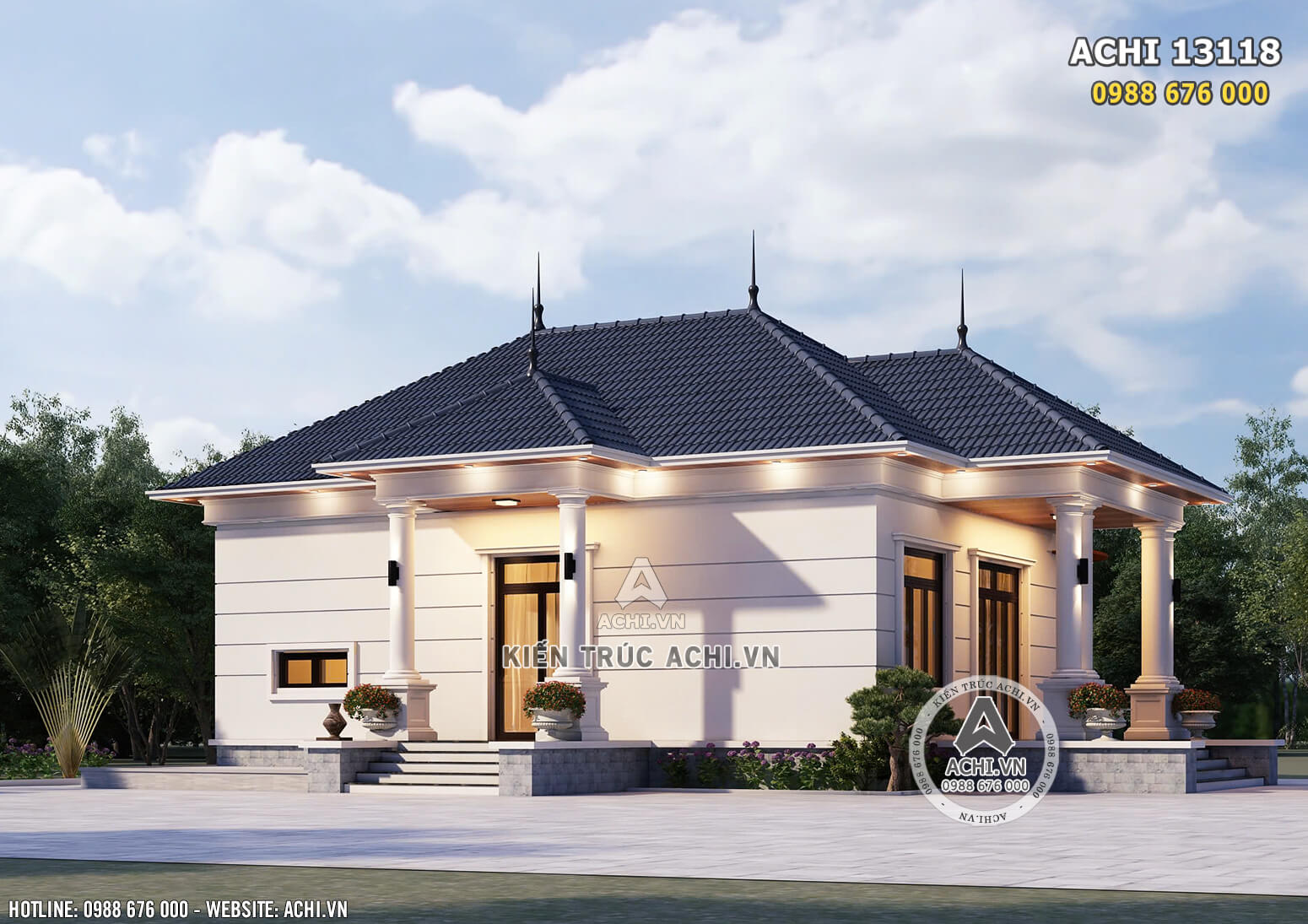 Vẻ đẹp tân cổ điển nhẹ nhàng tinh tế của mẫu nhà mái Nhật